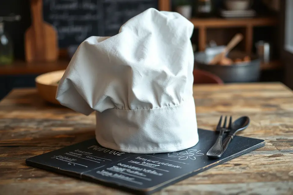 chef hat and menu