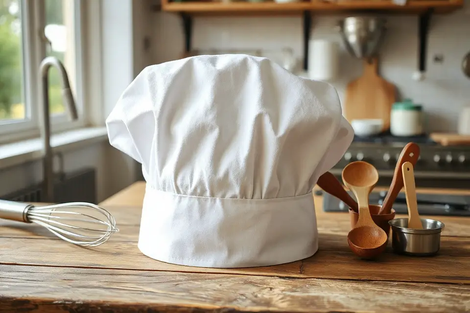 chef hat with utensils