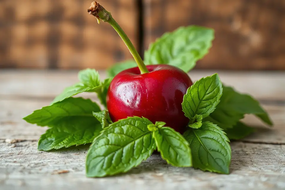 cherry and mint arrangement