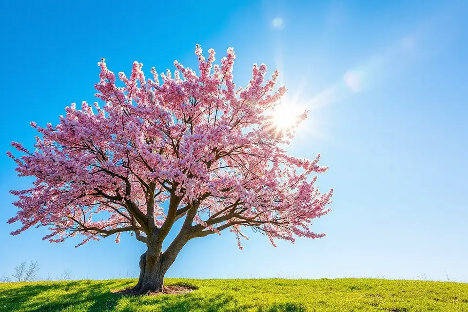 cherry tree bloom sunlight