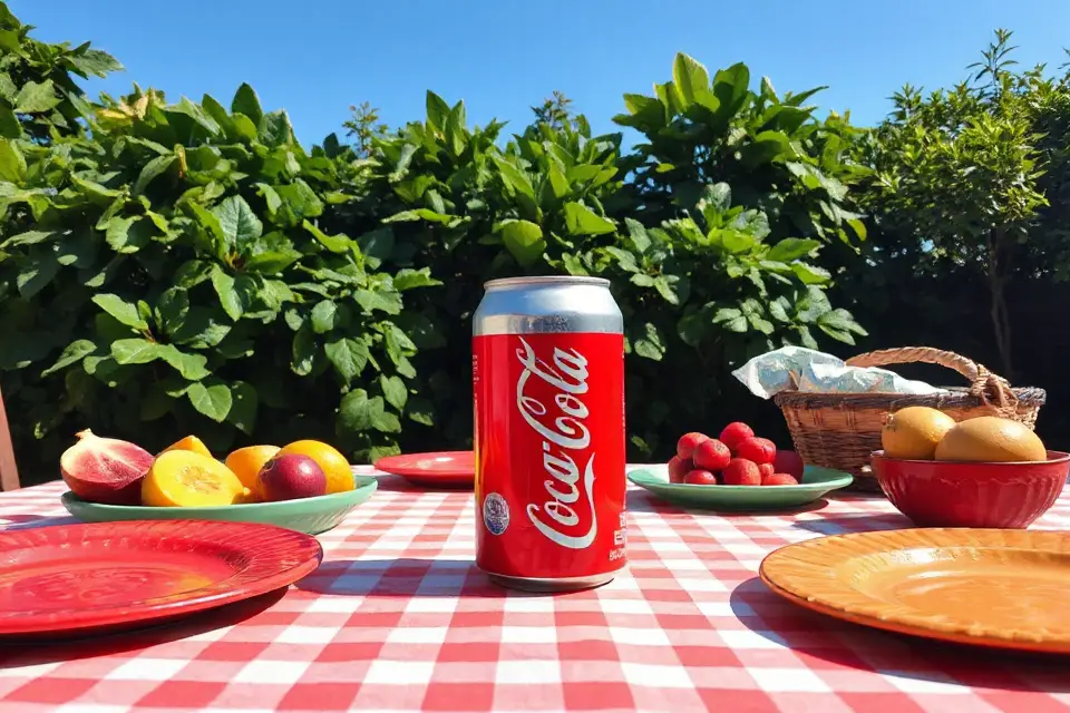 chilled cola on picnic
