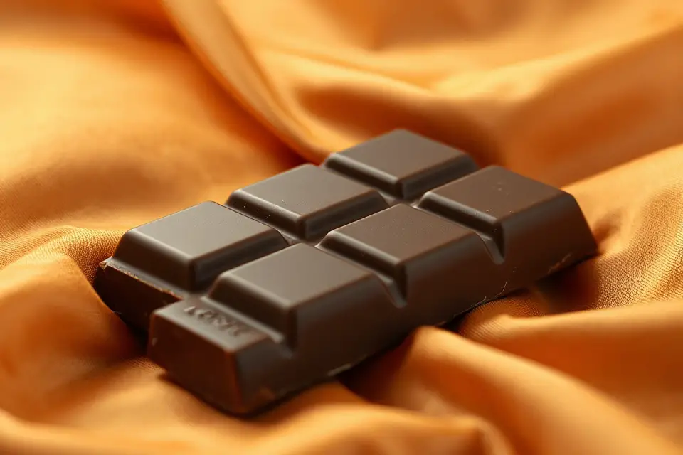 chocolate bar on fabric