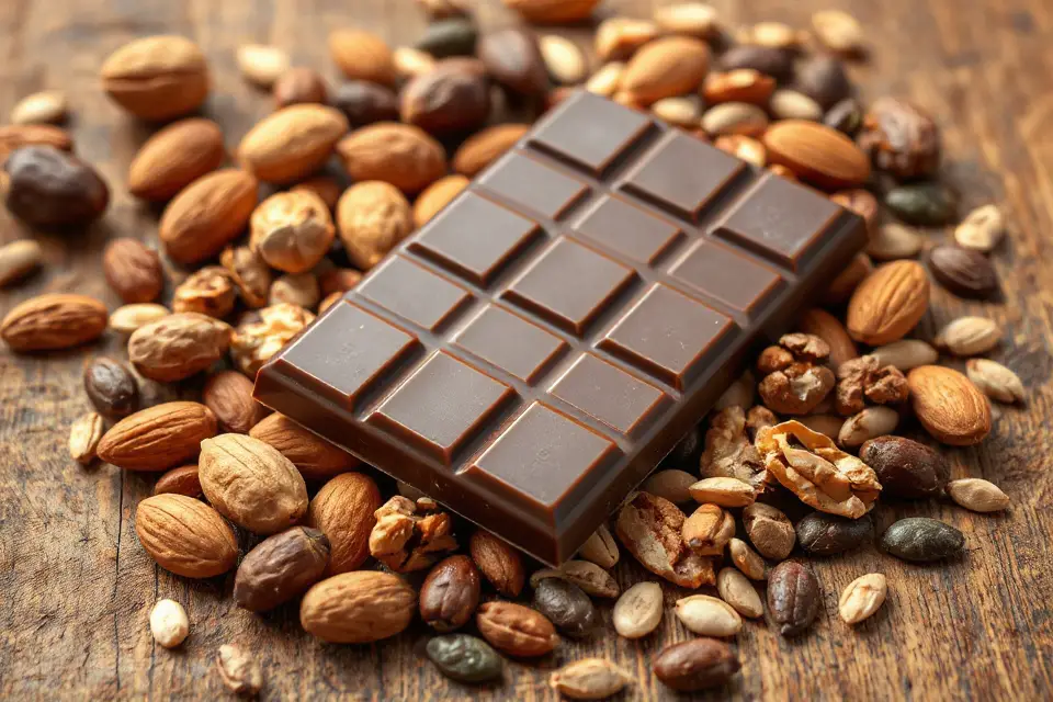 chocolate bar with nuts