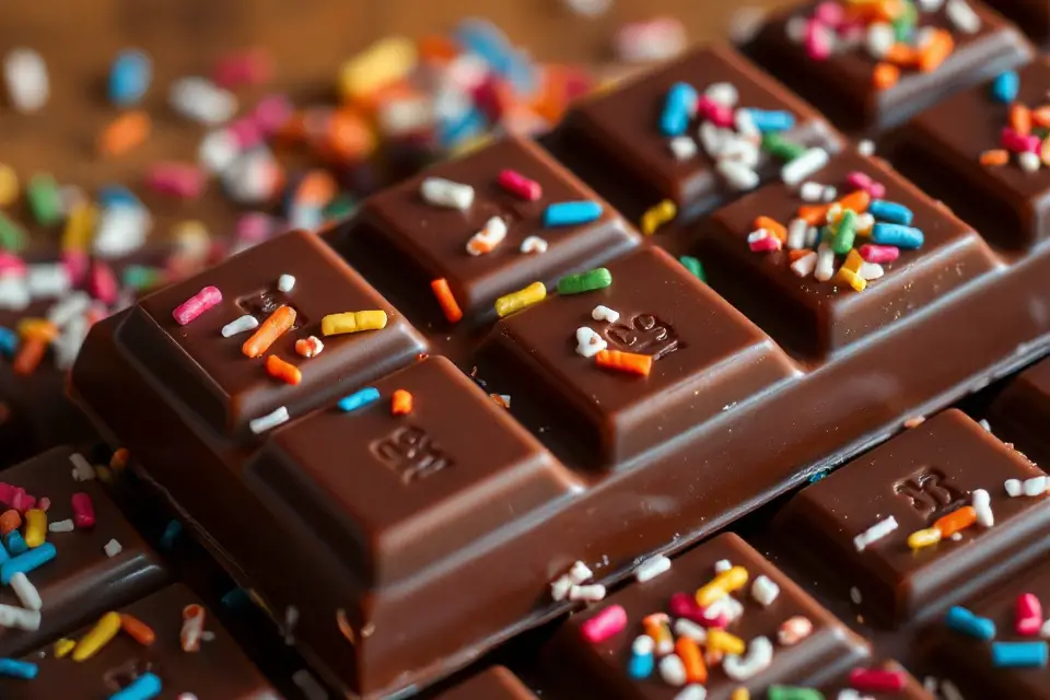 chocolate bar with sprinkles