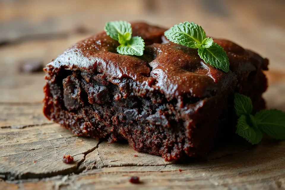 chocolate brownies with mint