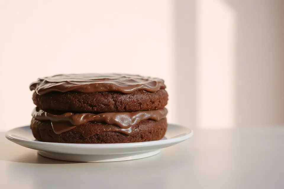 chocolate cake minimalistic backdrop