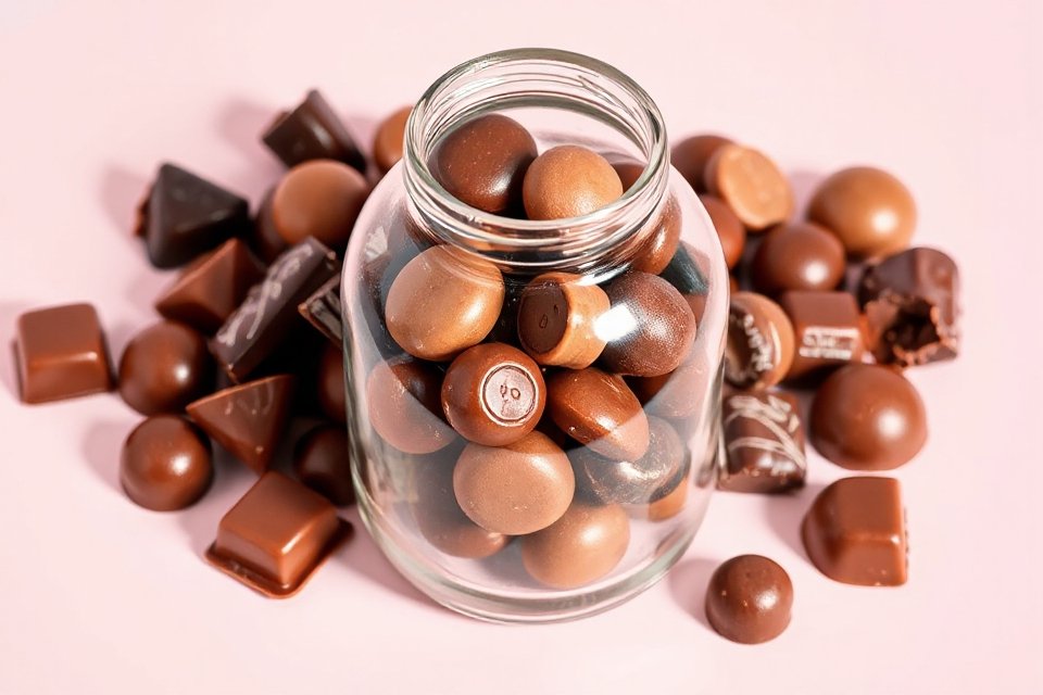chocolate candies in jar