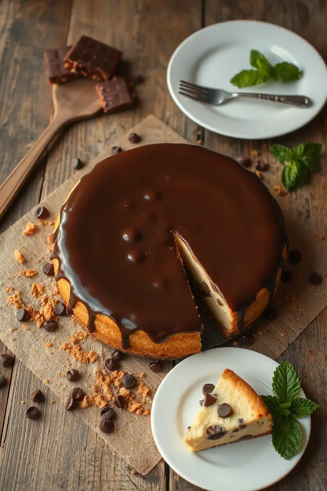 chocolate chip cheesecake glaze