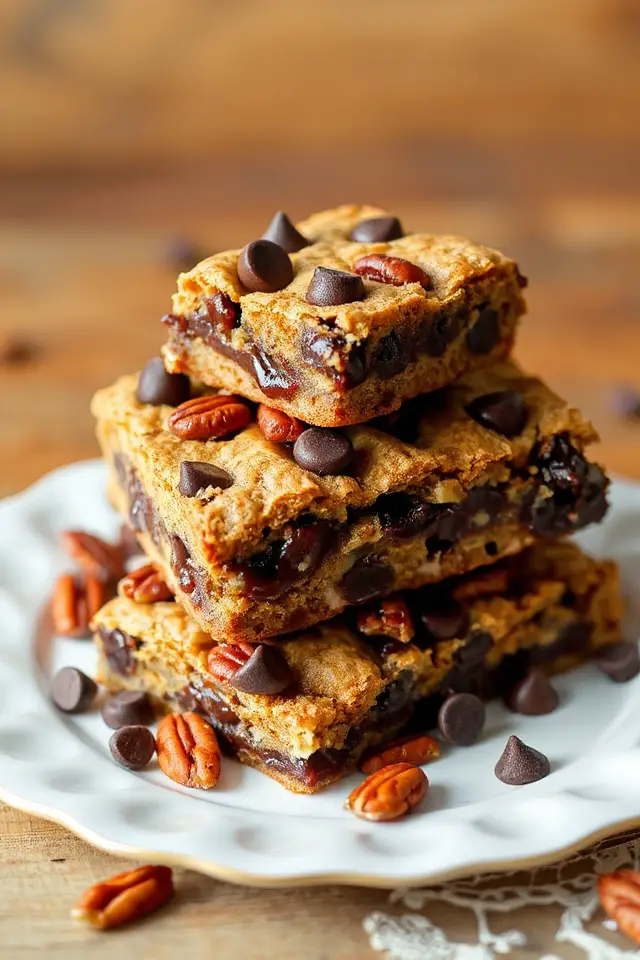 chocolate chip pecan bars