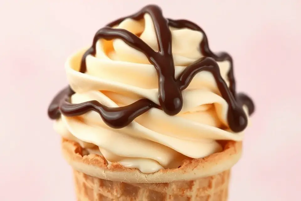 chocolate drizzled ice cream