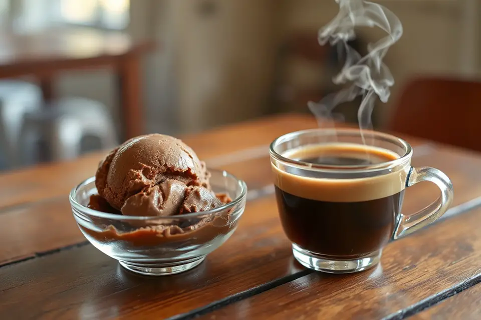 chocolate ice cream coffee combo