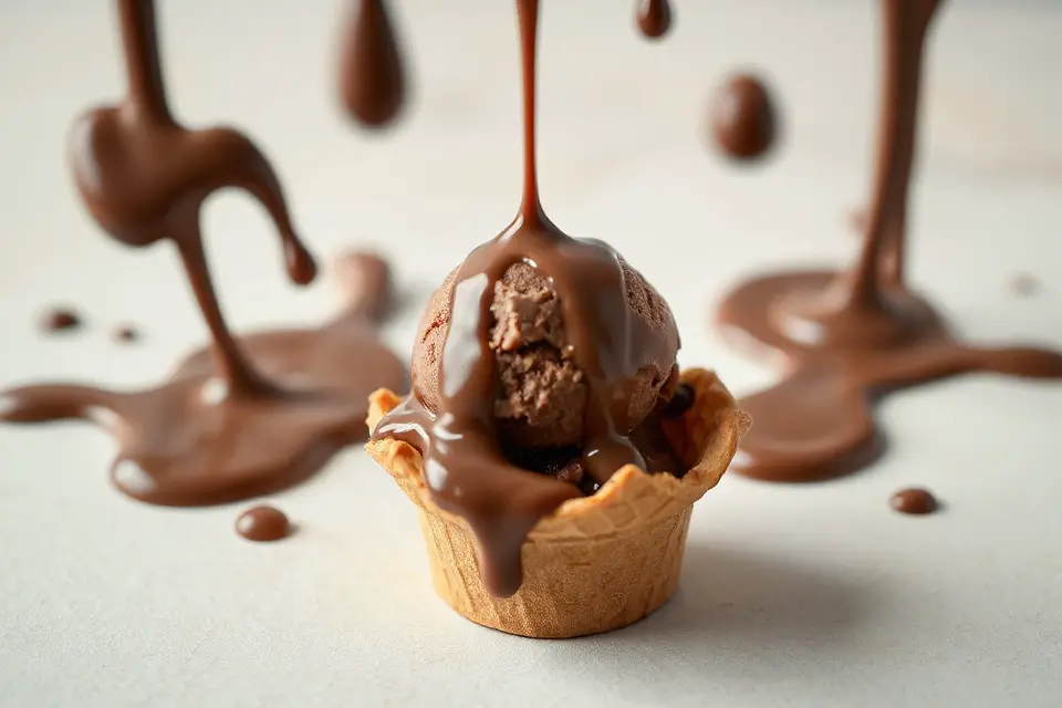 chocolate ice cream drizzle