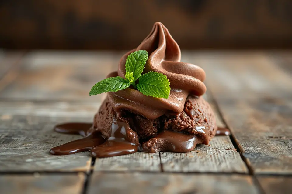 chocolate ice cream mint decoration
