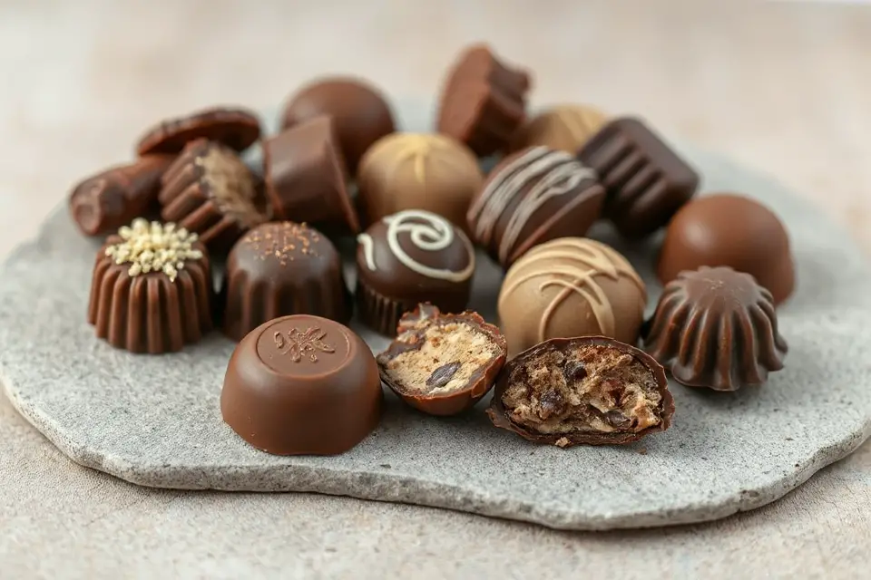 chocolate on stone surface