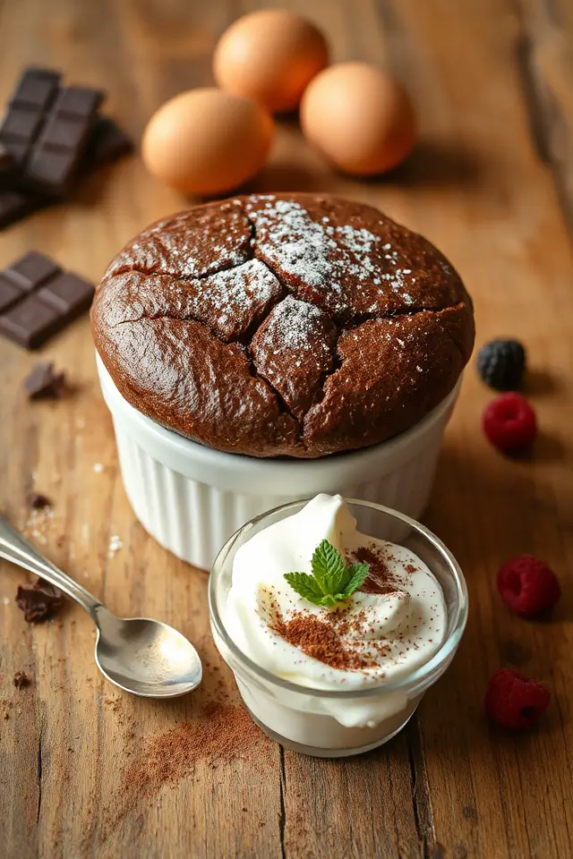 chocolate souffl with cream