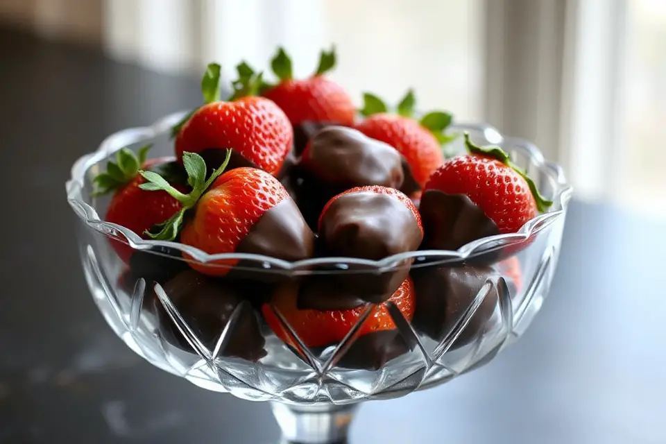 chocolate strawberries in bowl