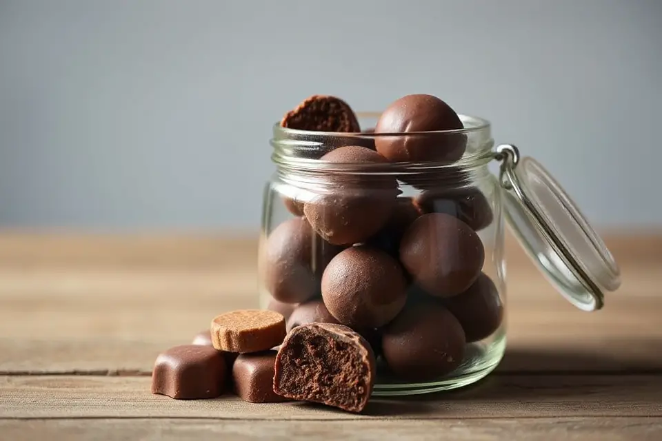 chocolate truffles glass jar