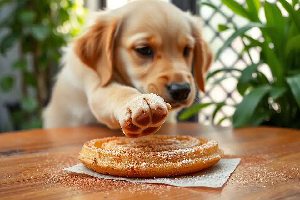 churro and playful pet