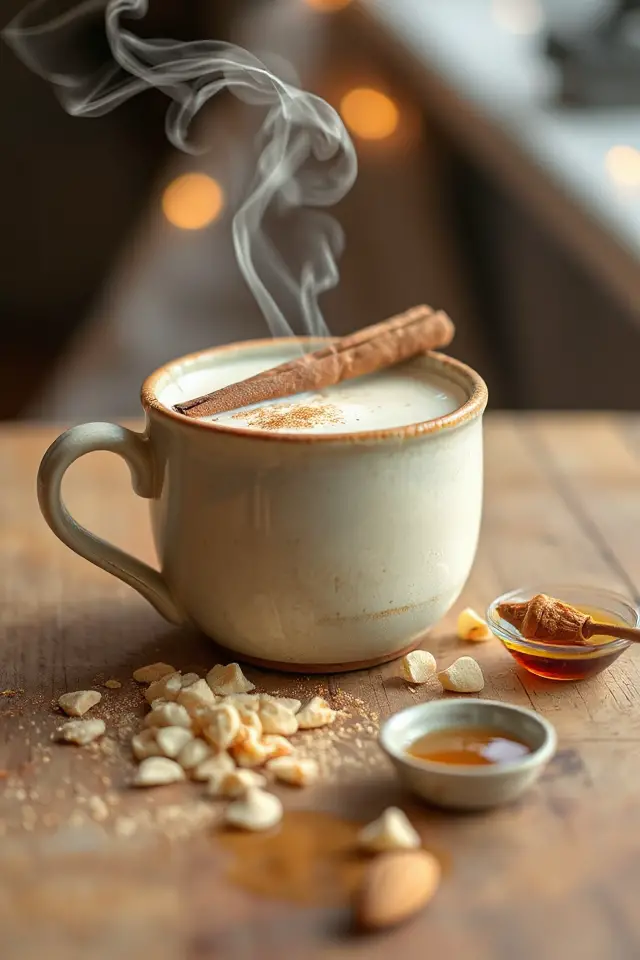 cinnamon infused white hot chocolate