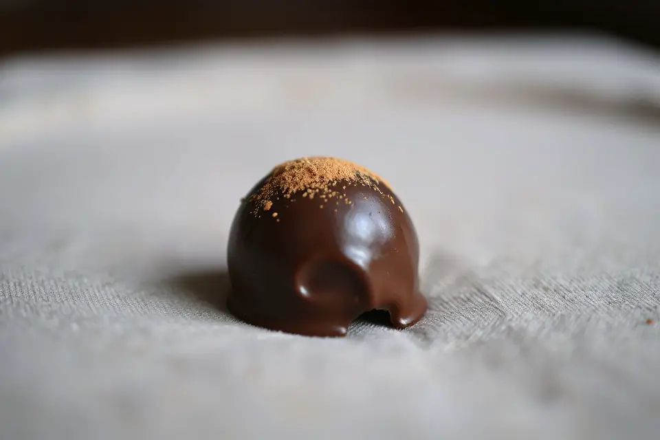 cocoa sprinkled chocolate truffle