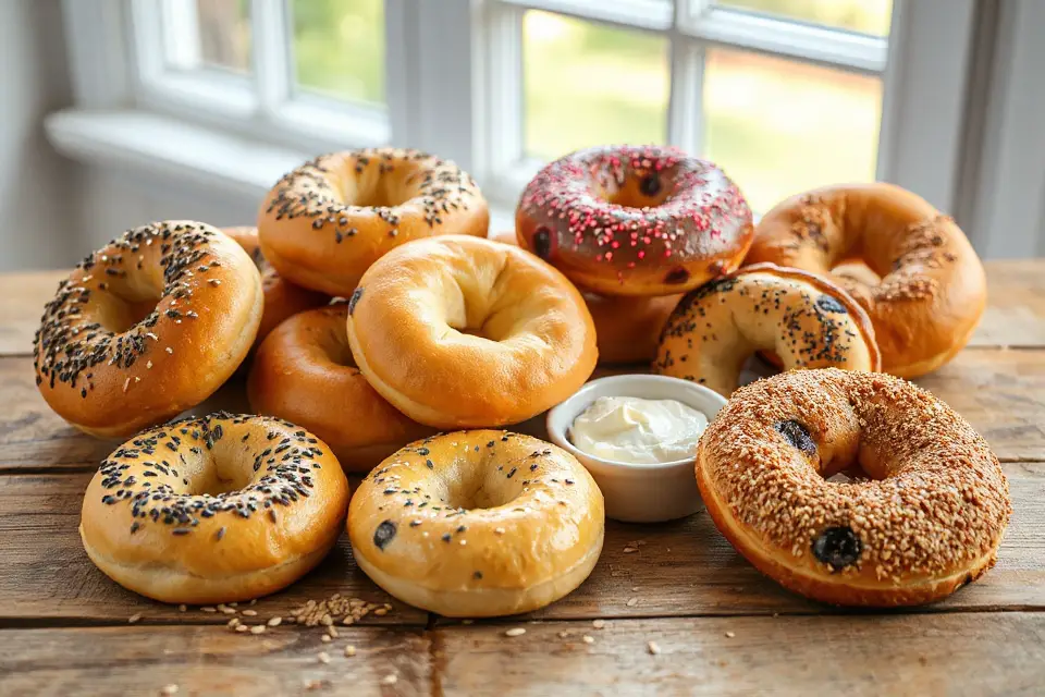 colorful assorted bagels photo