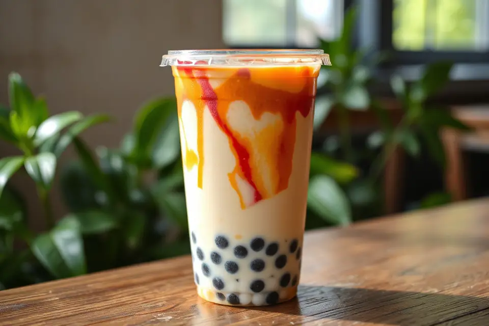 colorful bubble tea cup