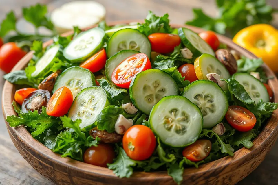 colorful cucumber salad photo