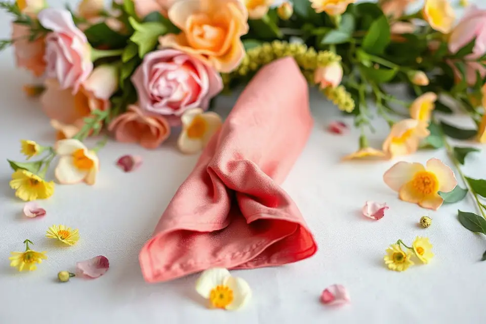 colorful floral napkin fold