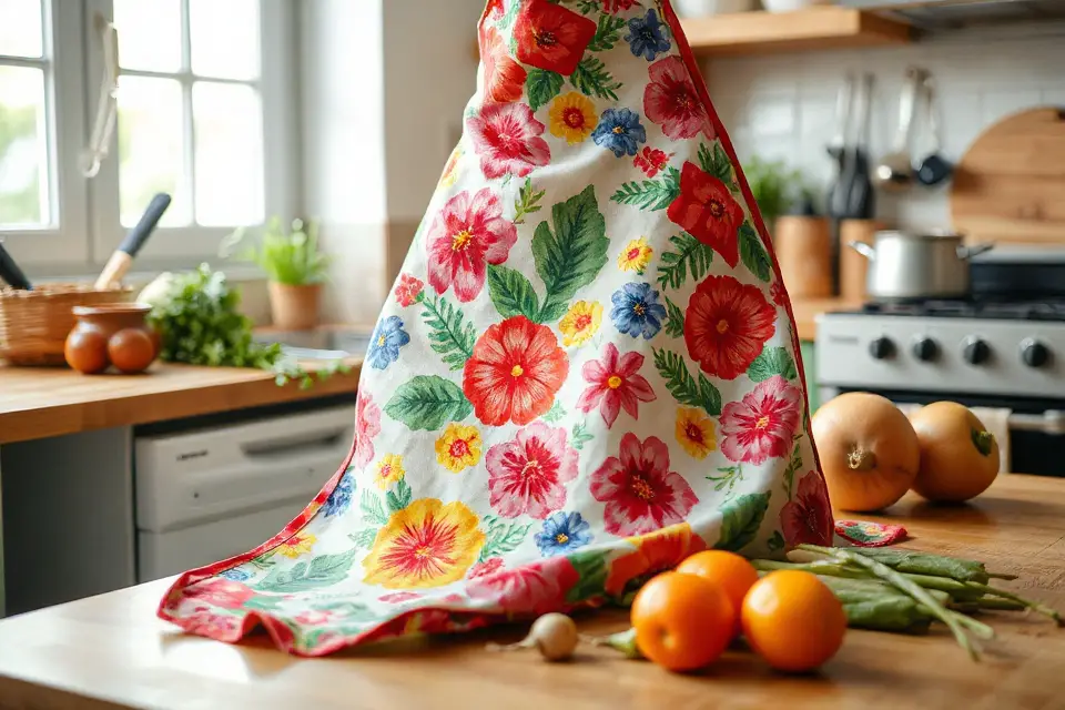 colorful floral patterned apron