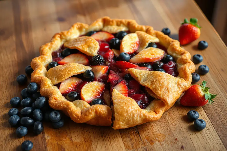 colorful fruit pie slice