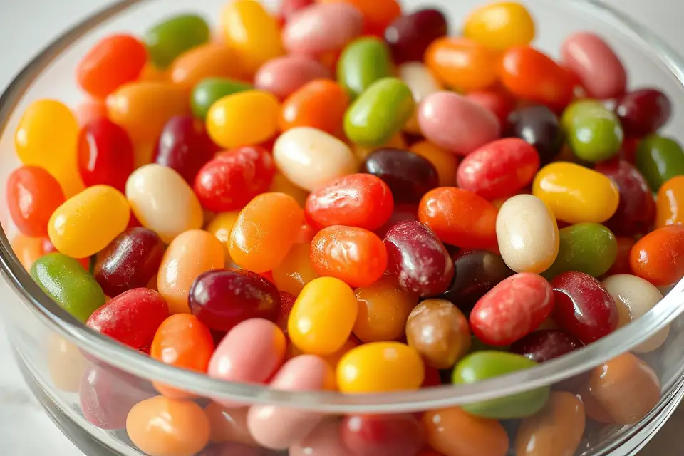 colorful jellybeans in bowl