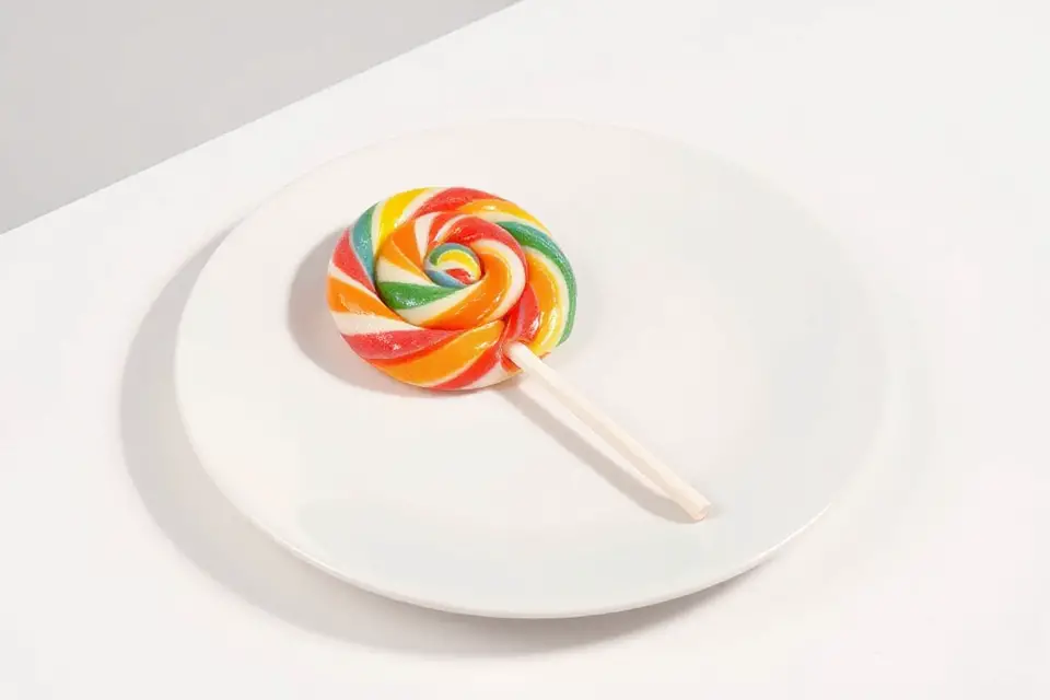 colorful lollipops on plate