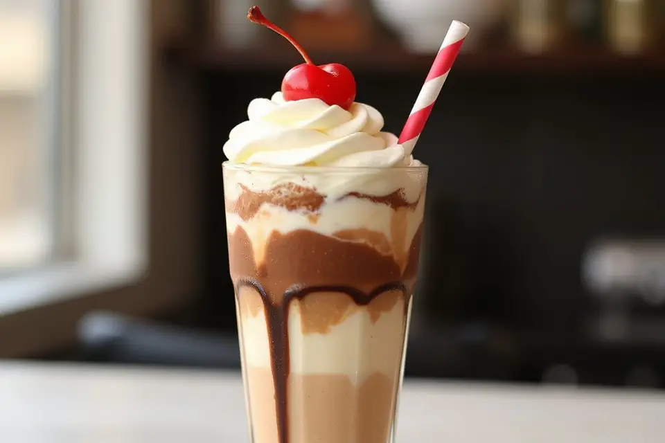 colorful milkshake with straw