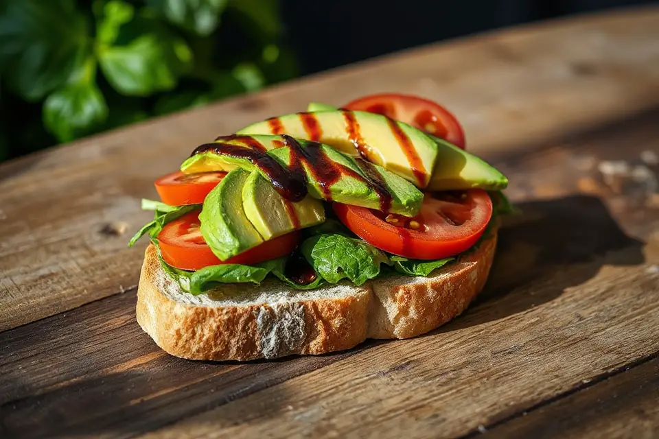 colorful open faced sandwich