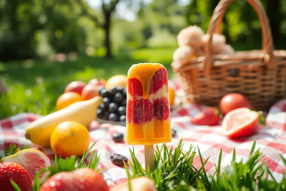 colorful popsicles summer picnic