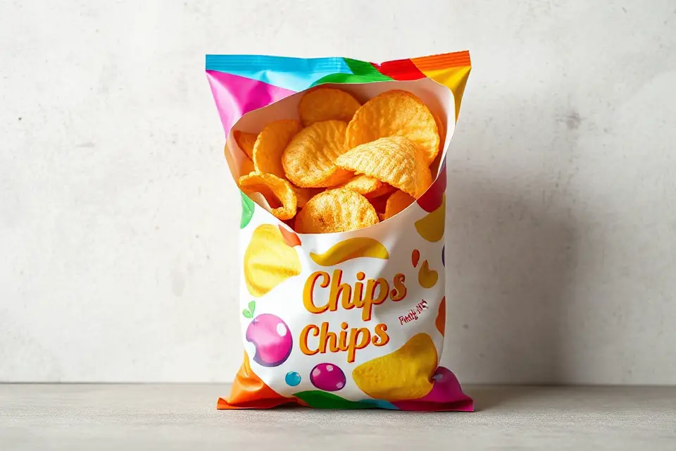 colorful potato chips bag