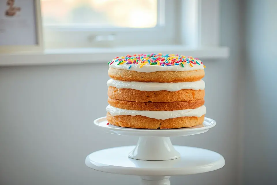 colorful sprinkles birthday cake