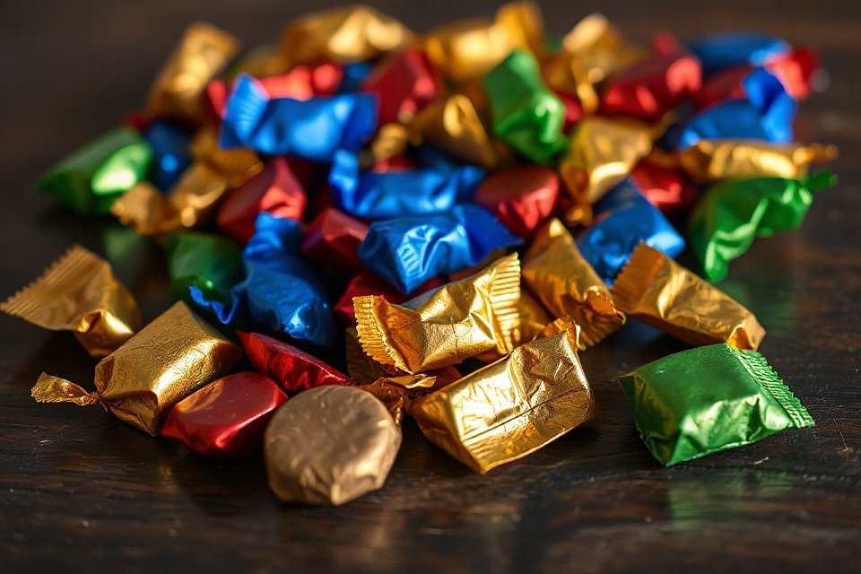 colorful wrapped chocolate candies