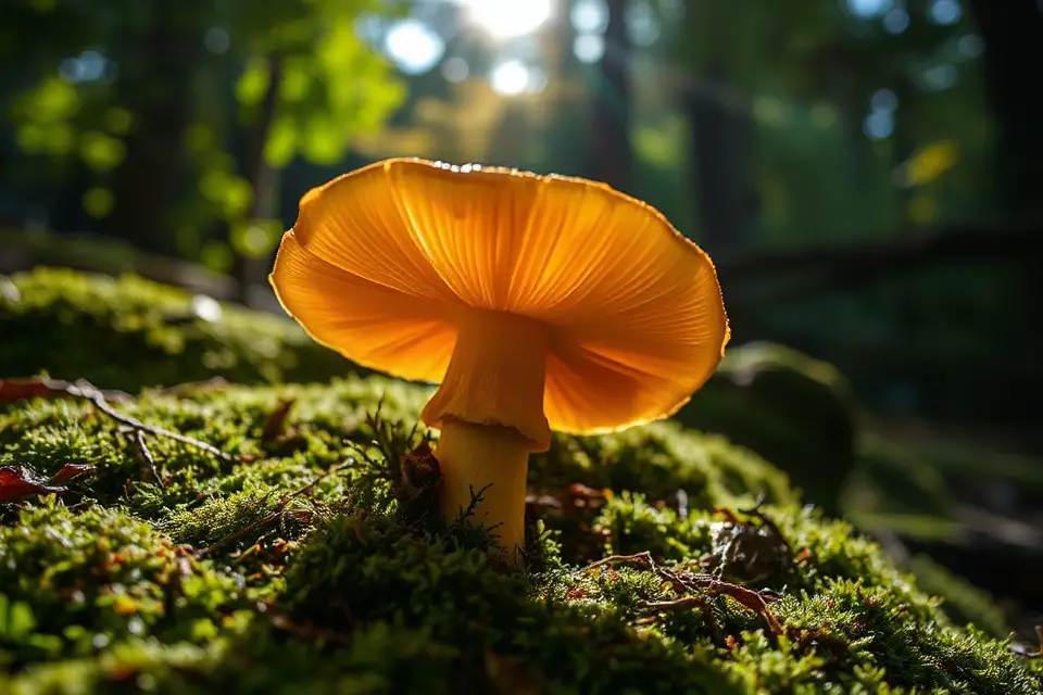 contrasting light mushroom photo