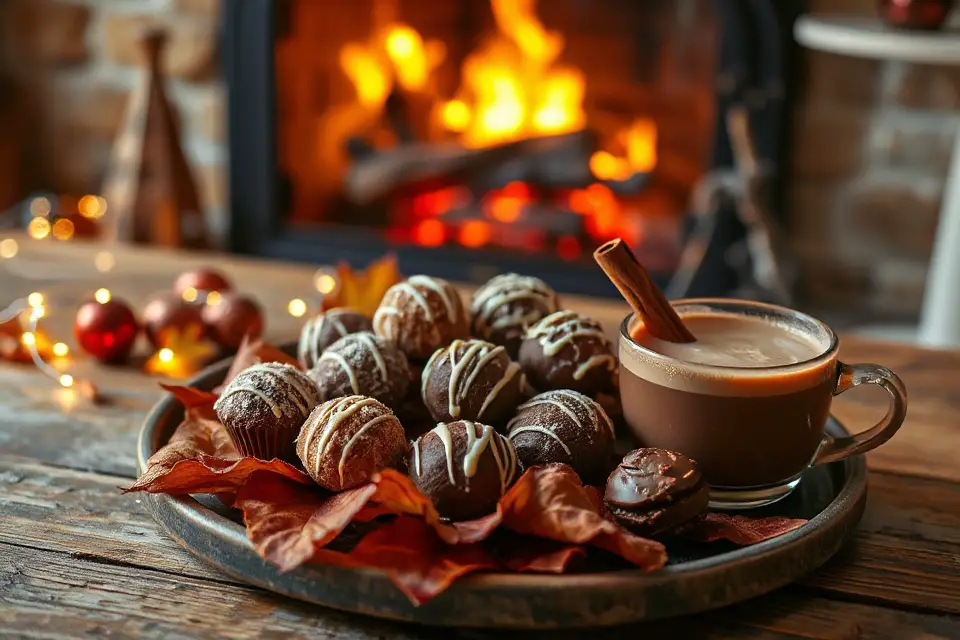 cozy chocolate truffles setting