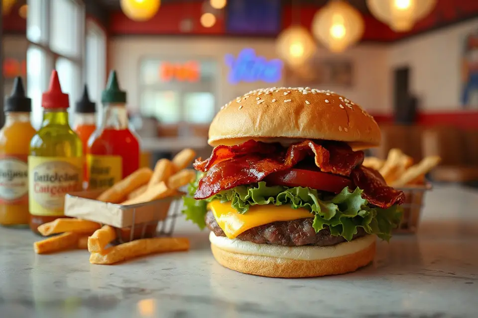 cozy diner cheeseburger photo