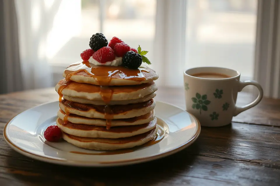 cozy pancakes and coffee