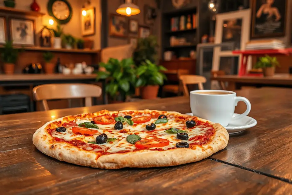 cozy pizza cafe setting