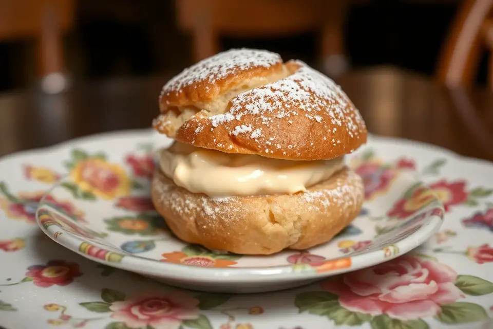 cream puff colorful plate