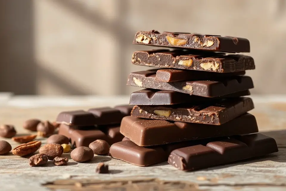 creative stacked chocolate bars