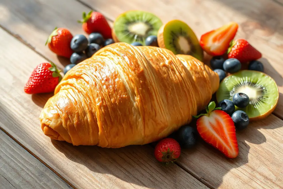 croissant with fresh fruits