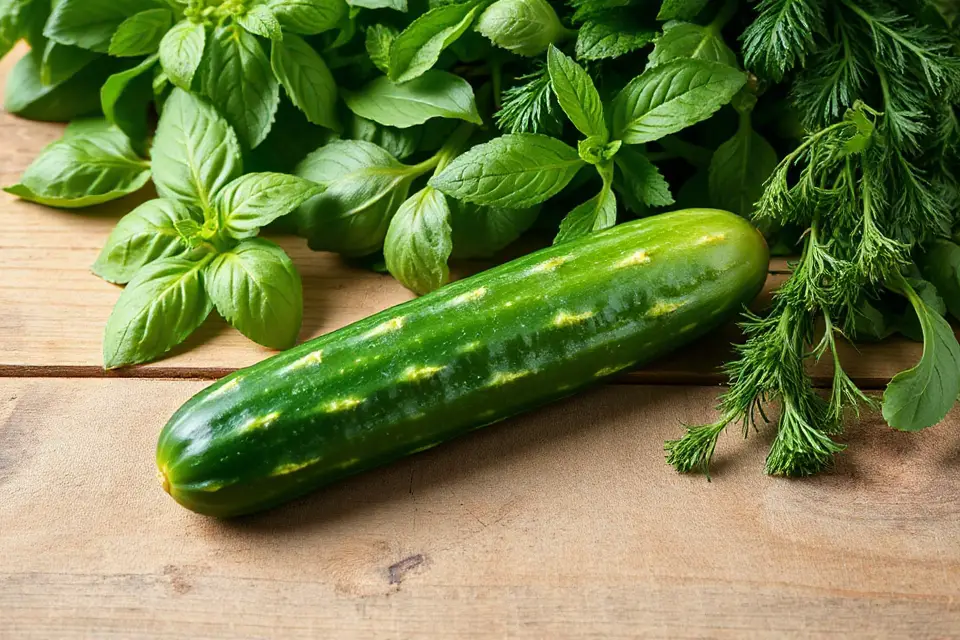 cucumbers with fresh herbs