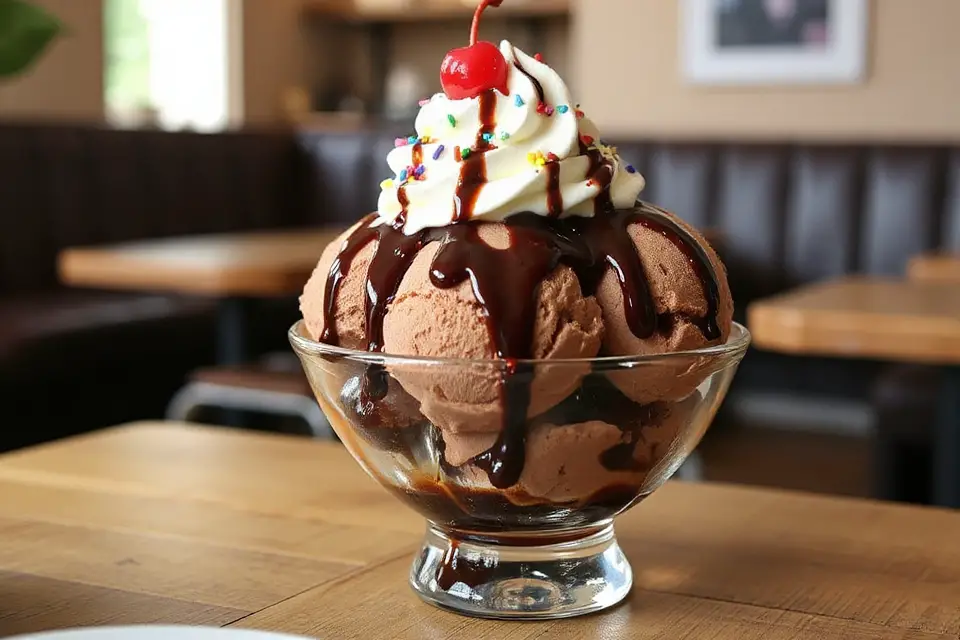 decadent sundae chocolate drizzle