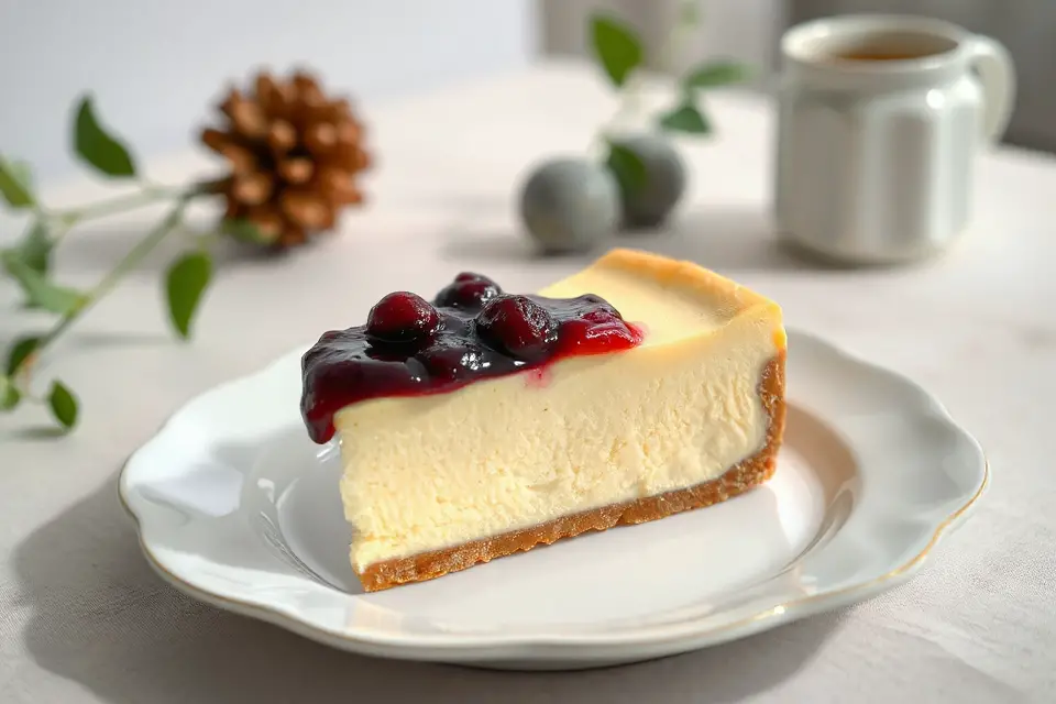 delectable cheesecake slice photo