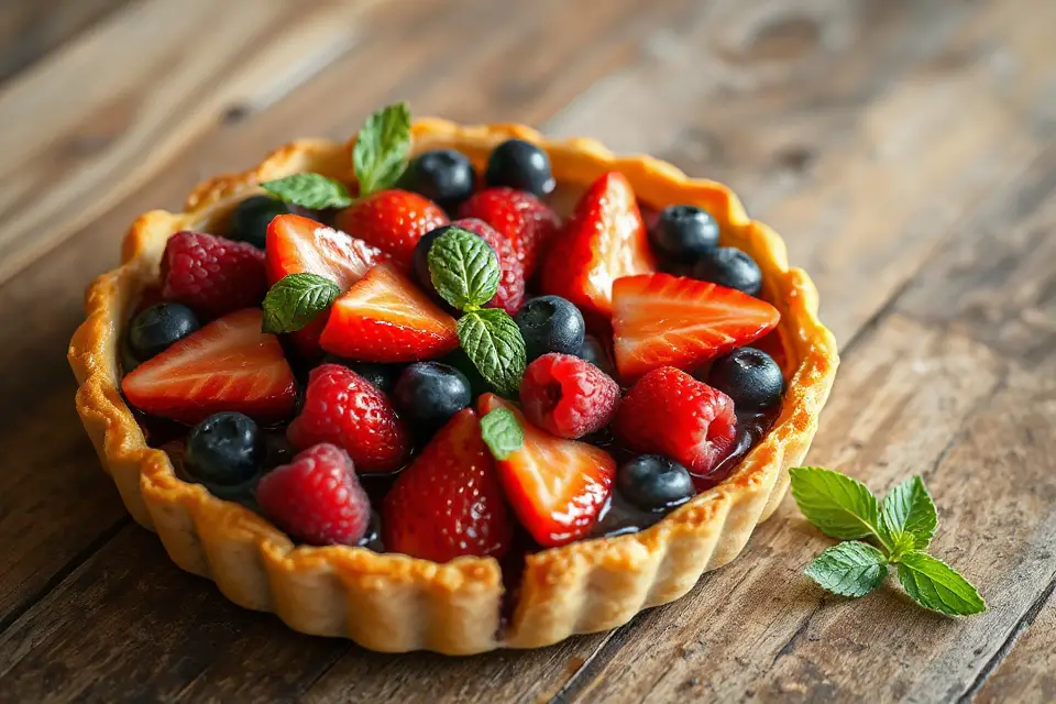 delicate berry tart photo